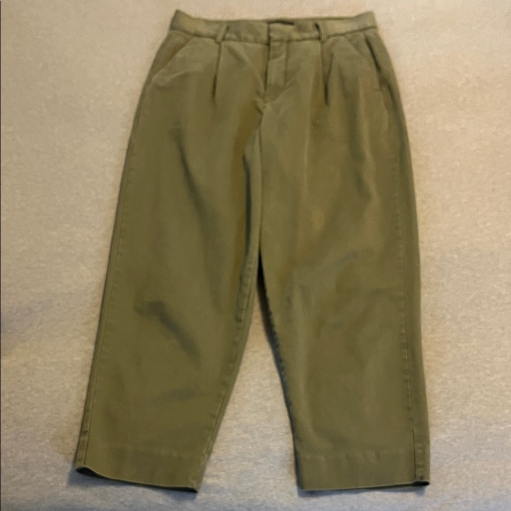 Banana Republic Pleated Green Cropped Chinos Size P6